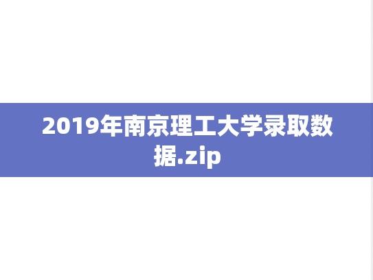 2019年南京理工大学录取数据.zip
