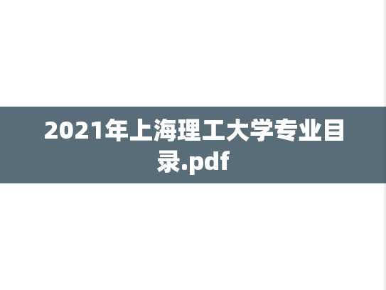 2021年上海理工大学专业目录.pdf