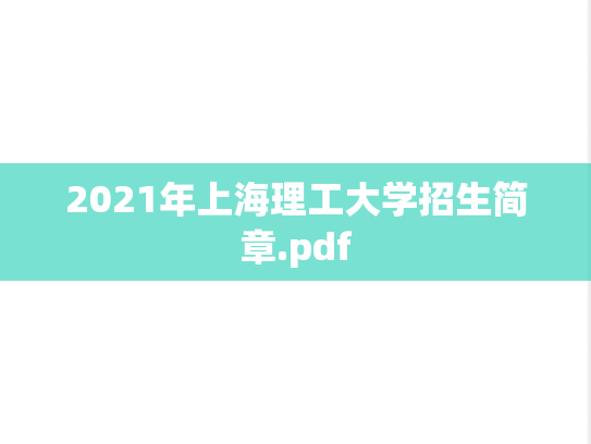2021年上海理工大学招生简章.pdf