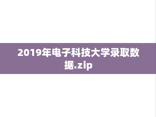 2019年电子科技大学录取数据.zip