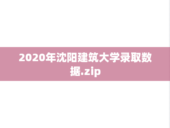 2020年沈阳建筑大学录取数据.zip