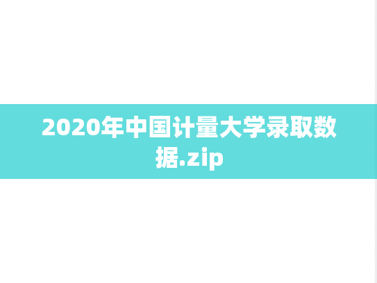 2020年中国计量大学录取数据.zip