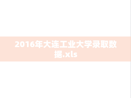 2016年大连工业大学录取数据.xls
