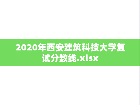 2020年西安建筑科技大学复试分数线.xlsx
