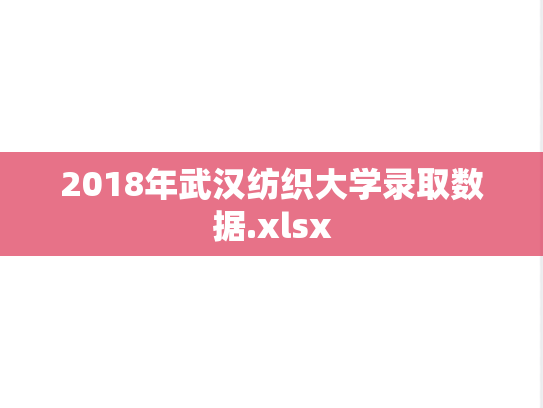 2018年武汉纺织大学录取数据.xlsx