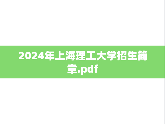 2024年上海理工大学招生简章.pdf