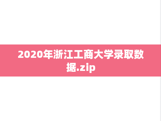 2020年浙江工商大学录取数据.zip