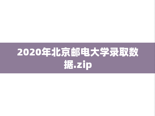 2020年北京邮电大学录取数据.zip