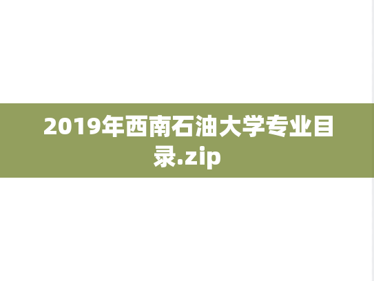 2019年西南石油大学专业目录.zip
