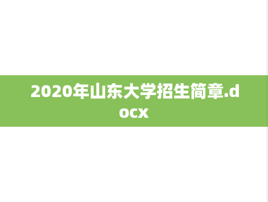 2020年山东大学招生简章.docx