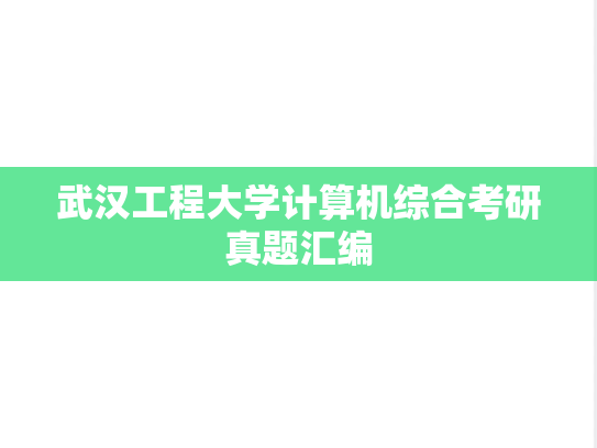 武汉工程大学计算机综合考研真题汇编
