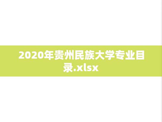 2020年贵州民族大学专业目录.xlsx