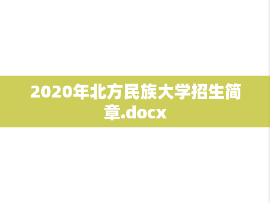 2020年北方民族大学招生简章.docx