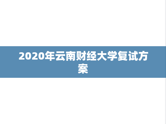 2020年云南财经大学复试方案