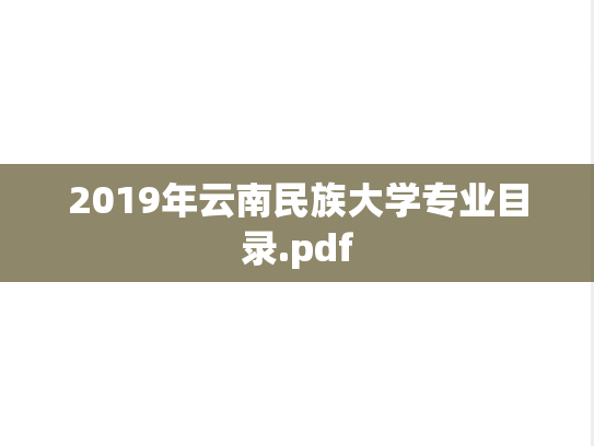 2019年云南民族大学专业目录.pdf