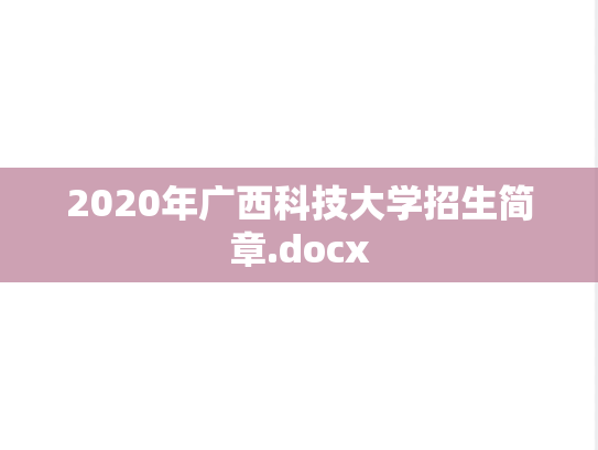 2020年广西科技大学招生简章.docx