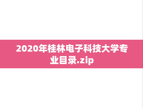 2020年桂林电子科技大学专业目录.zip