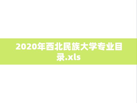 2020年西北民族大学专业目录.xls
