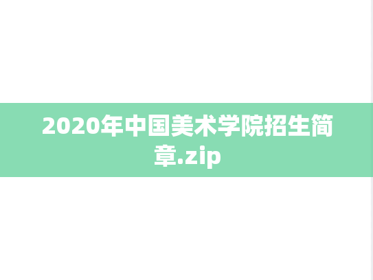 2020年中国美术学院招生简章.zip