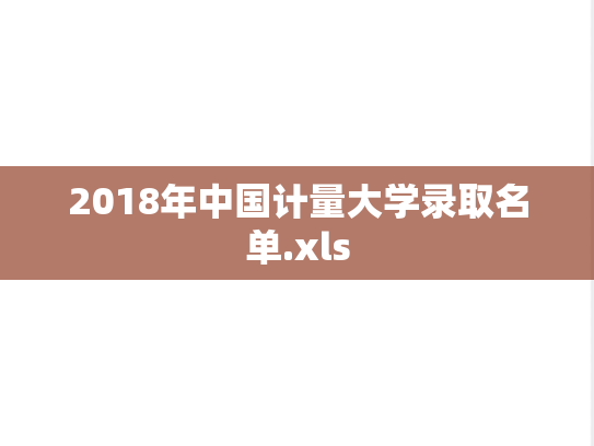 2018年中国计量大学录取名单.xls