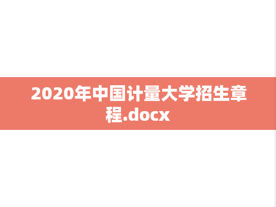 2020年中国计量大学招生章程.docx