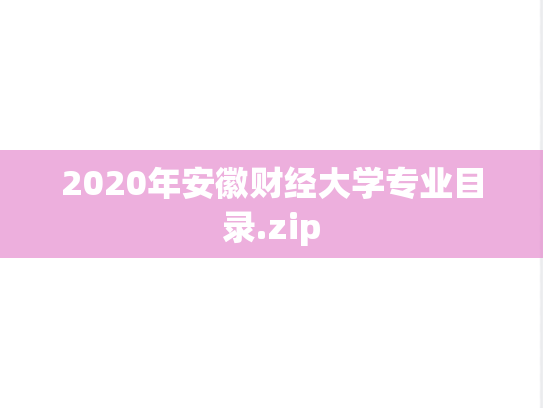 2020年<strong>安徽财经大学</strong>专业目录.zip
