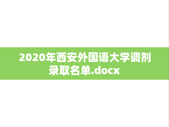 2020年西安外国语大学调剂录取名单.docx