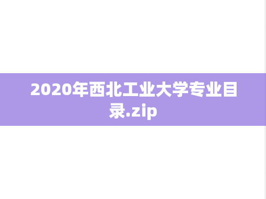 2020年西北工业大学专业目录.zip