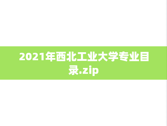 2021年西北工业大学专业目录.zip