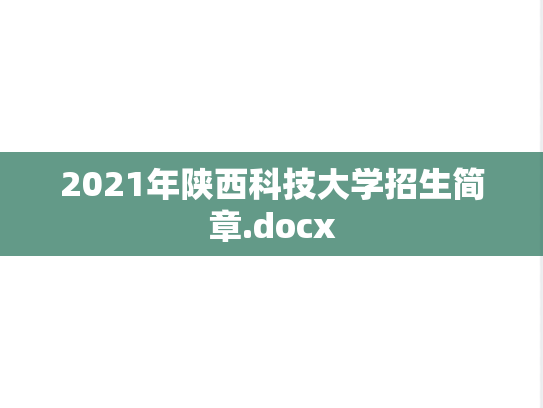 2021年陕西科技大学招生简章.docx