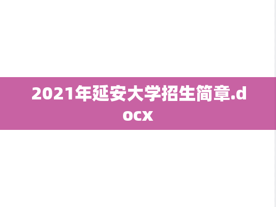 2021年延安大学招生简章.docx