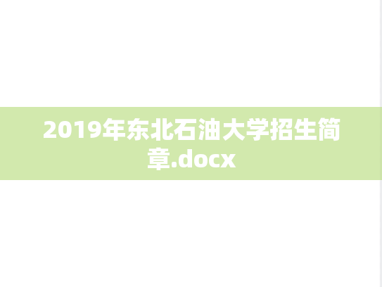 2019年东北石油大学招生简章.docx
