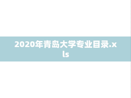 2020年青岛大学专业目录.xls
