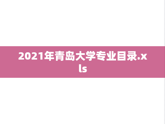 2021年青岛大学专业目录.xls