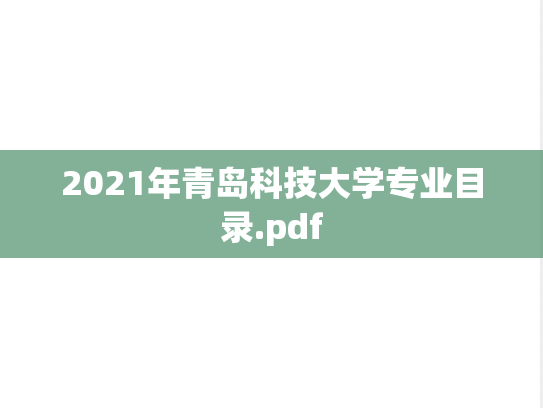 2021年青岛科技大学专业目录.pdf