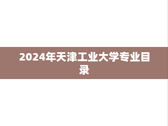 2024年天津工业大学专业目录