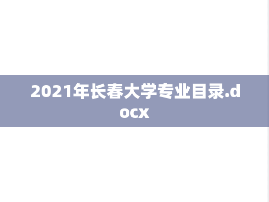 2021年长春大学专业目录.docx