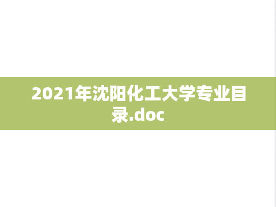 2021年沈阳化工大学专业目录.doc,2021年沈阳化工大学专业目录.doc,沈阳化工大学,第1张