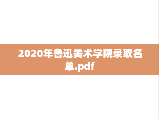 2020年鲁迅美术学院录取名单.pdf