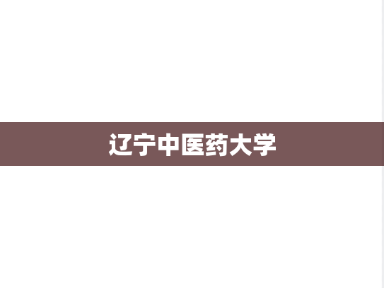 辽宁中医药大学