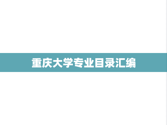 重庆大学专业目录汇编
