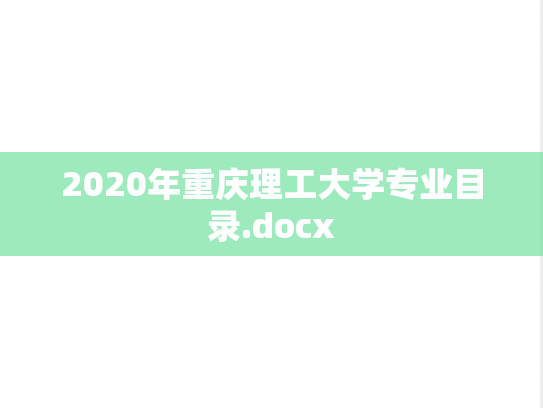 2020年重庆理工大学专业目录.docx