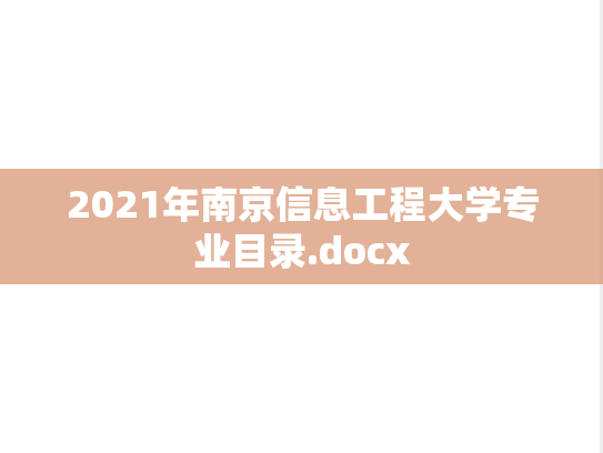 2021年南京信息工程大学专业目录.docx